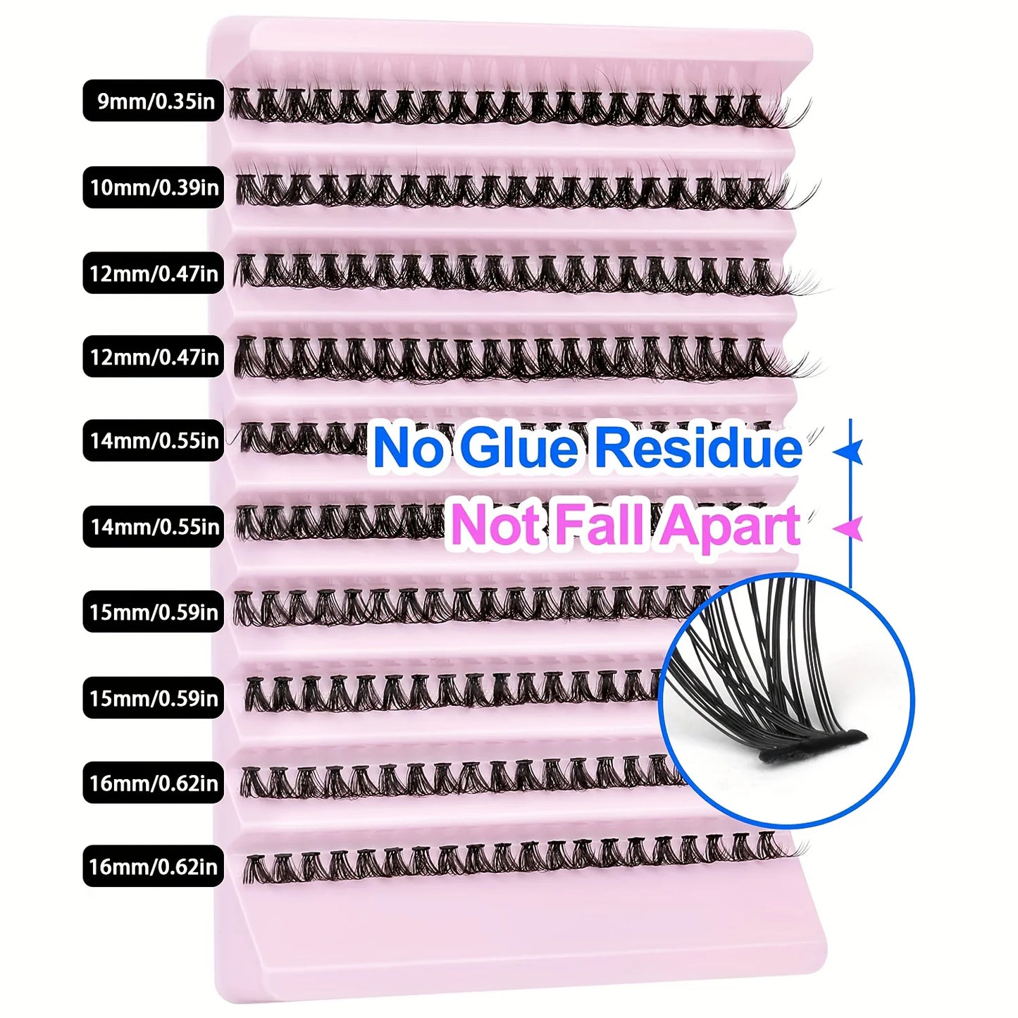 Eyelash Cluster 200 PCs DIY Individual Eyelashes Natural Look Wispy Eyelashes 9-16MM 40D Curly Hair Individual Cluster Eyelashes