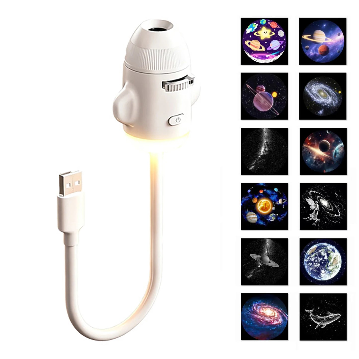 Projecteur Galaxie Fusée 2-en-1 — Veilleuse & Étoiles