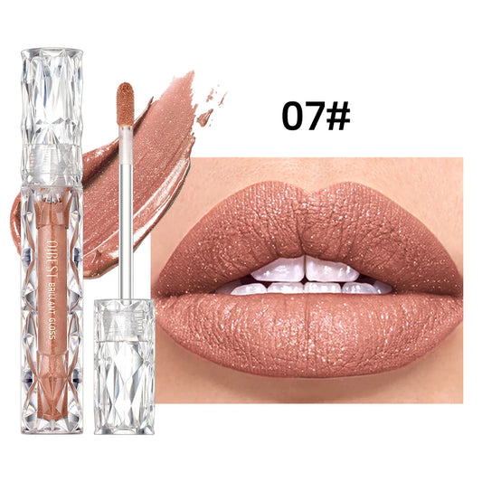Waterproof Diamond Shimmer Glitter Lipgloss Matte Liquid Lipstick Shiny Pearl Lip Glaze Long Lasting Liptint Women Makeup