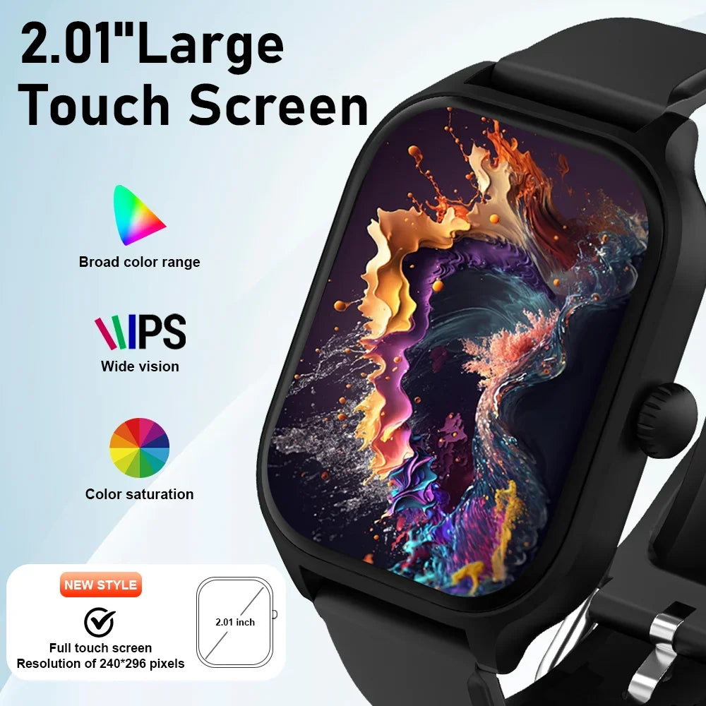 Smartwatch CHAONB 2026 — Écran HD 2.01" Appels Bluetooth Santé Sport iOS & Android