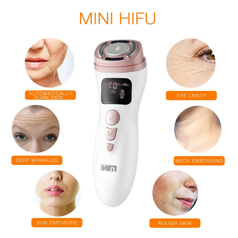 Appareil HIFU Mini — Lifting Ultrasons, RF & EMS Visage, Cou & Yeux