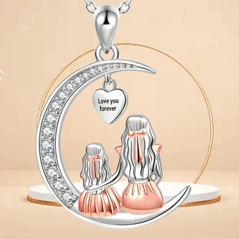 Collier Lune Maman & Fille — Bijou Éternel