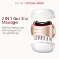 Masseur Gua Sha ANLAN 2-en-1 — Jade Naturel, LED & Microcourant