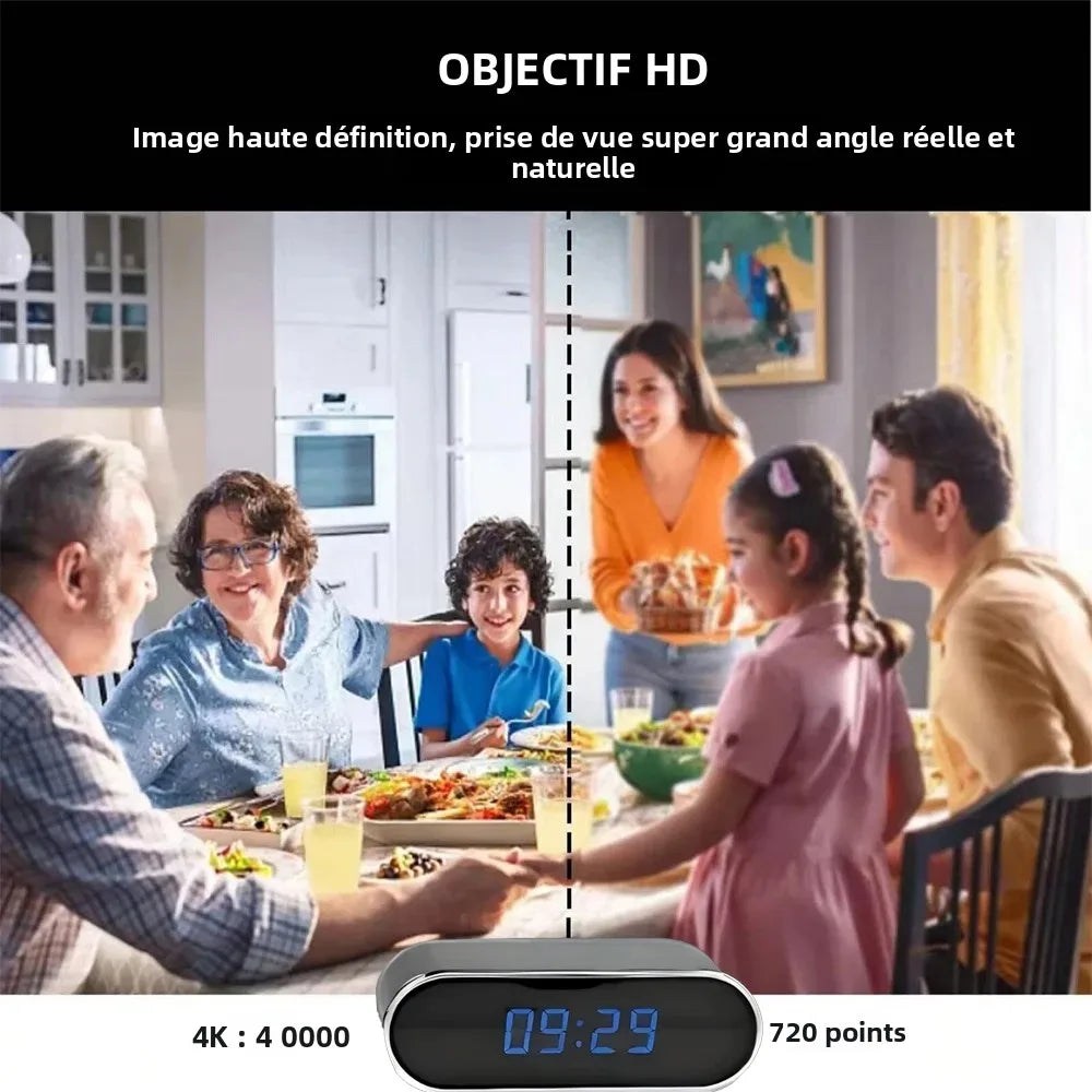 Mini Caméra Espion Horloge WiFi 1080P — Vision Nocturne Détection Mouvement