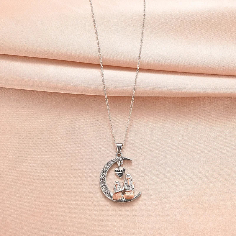 Collier Lune Maman & Fille — Bijou Éternel