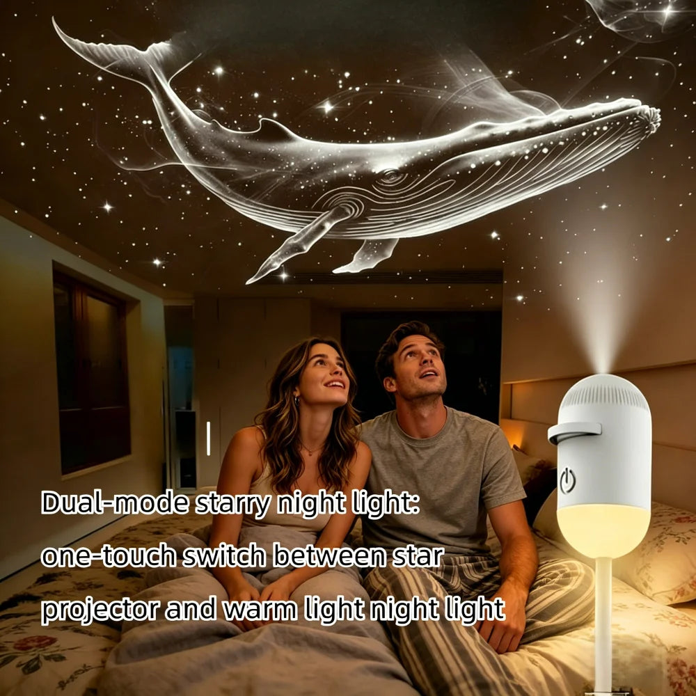 Projecteur Galaxie 2-en-1 Veilleuse Atmosphère — Rotation 360° Tactile USB Cadeau Romantique