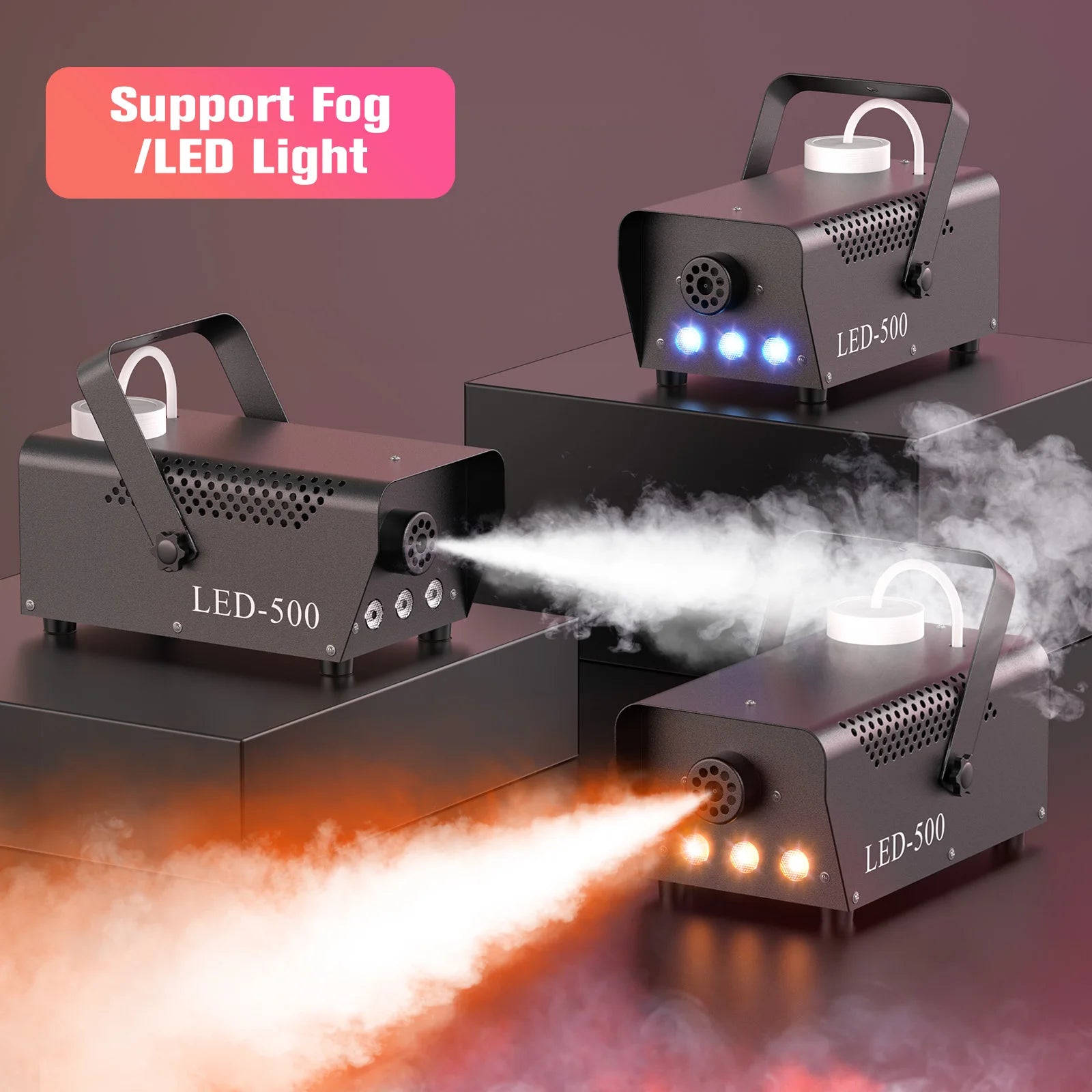 Machine à Fumée 500W RGB LED — Télécommande DJ Halloween Fêtes