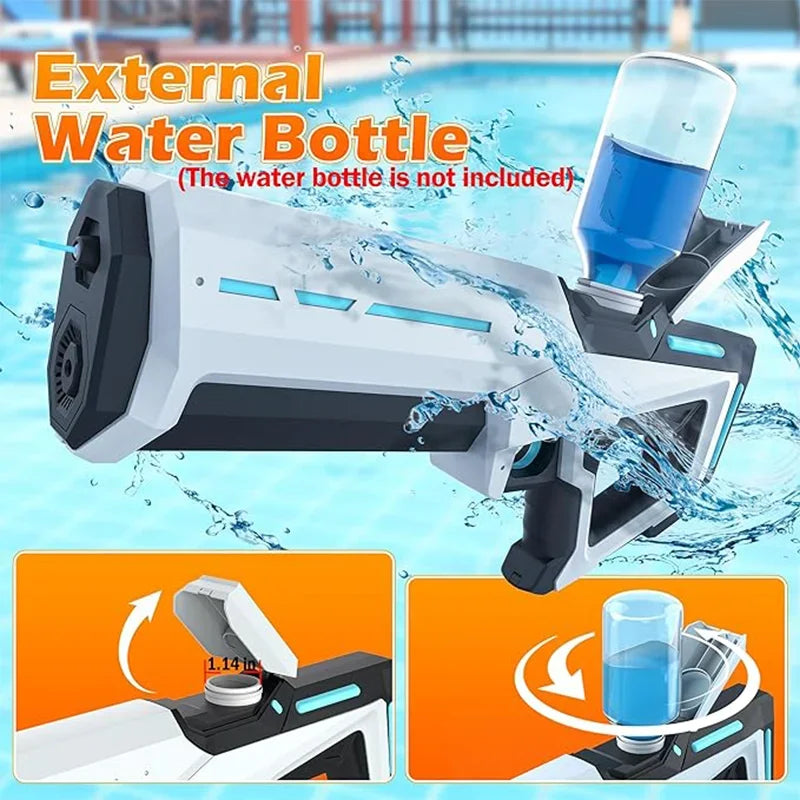 Pistolet à Eau Électrique — Puissant Automatique Été & Plage