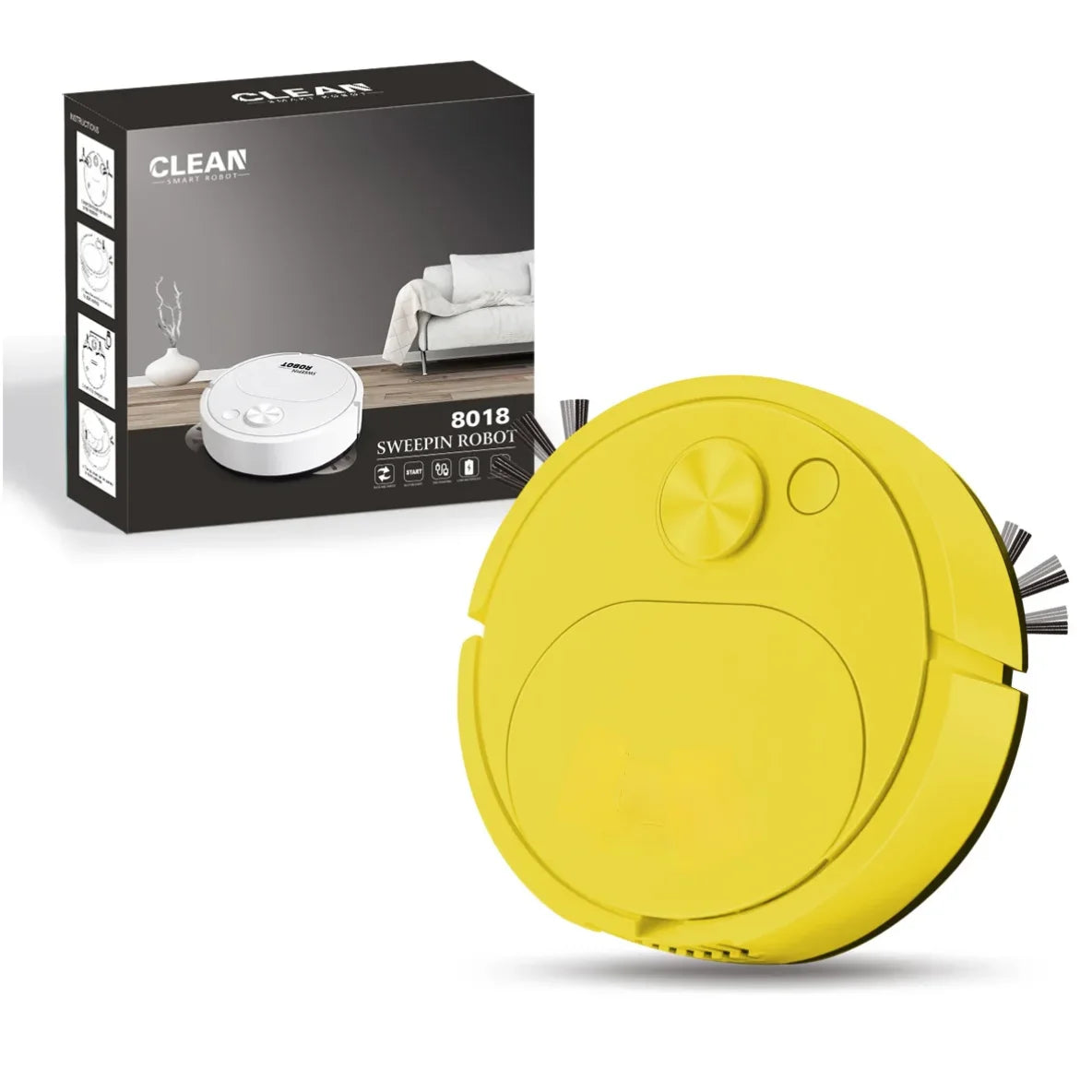 Robot Aspirateur 3-en-1 Mini USB — Aspiration 1500Pa Silencieux Maison & Bureau