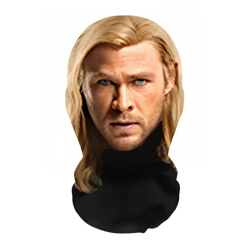 NEW 2026 3D Seamless Mask Funny Face Printed Head Scarf Celebrity Ice Silk Sunscreen Head Mask Halloween Cosplay Props