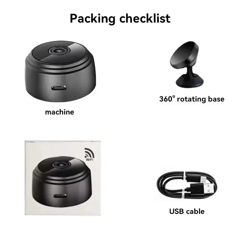 A9 Mini Caméra WiFi EWIND — Surveillance Maison Connexion Instantanée iOS & Android
