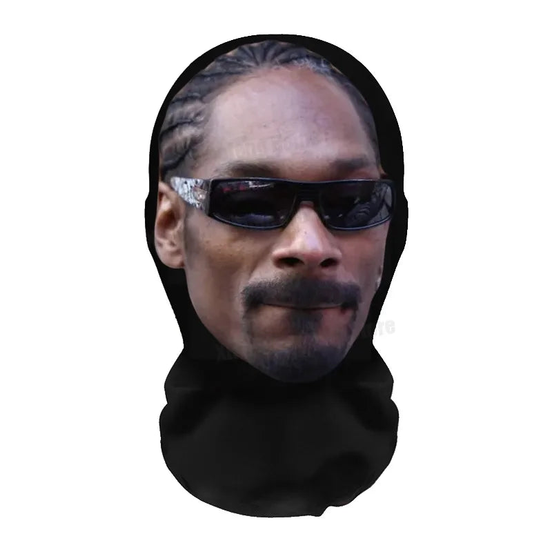 NEW 2026 3D Seamless Mask Funny Face Printed Head Scarf Celebrity Ice Silk Sunscreen Head Mask Halloween Cosplay Props