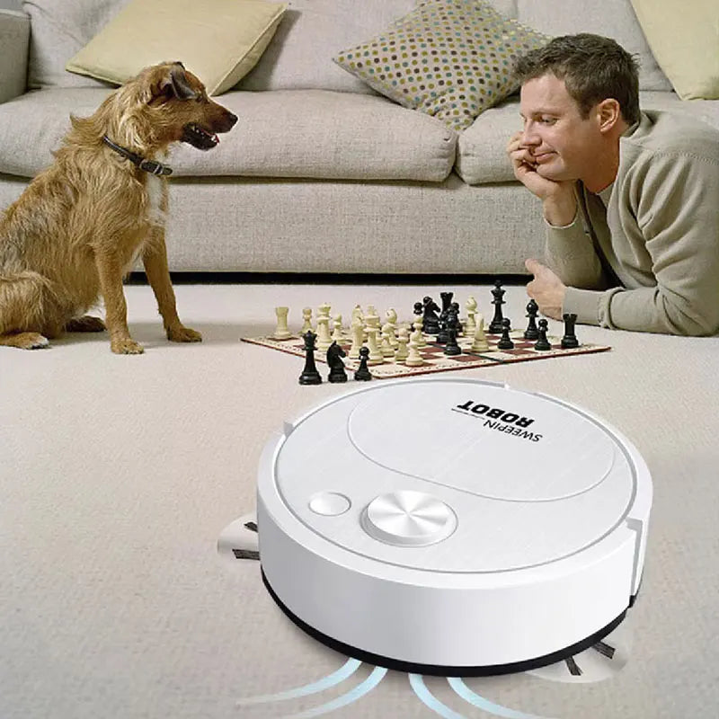 Robot Aspirateur 3-en-1 Mini USB — Aspiration 1500Pa Silencieux Maison & Bureau