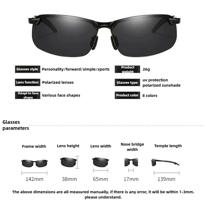 1/2/3pcs Day And Night Vision Sunglasses Polarized Smart Photochromic Sun Glasses For Man Woman Camping Fishing Driving Climbing
