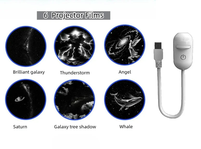 Projecteur Galaxie 2-en-1 — Veilleuse Ciel Étoilé