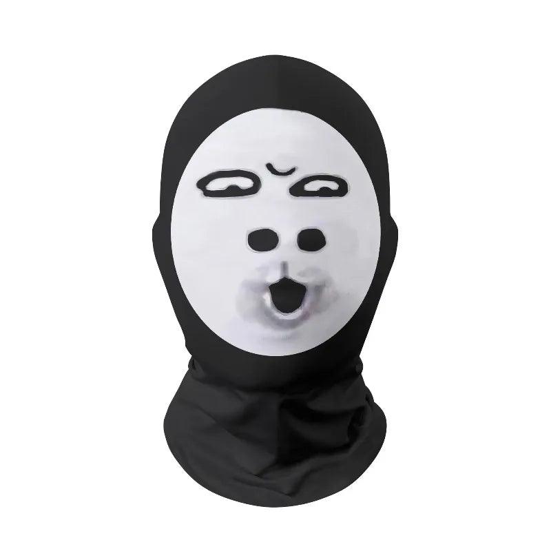 NEW 2026 3D Seamless Mask Funny Face Printed Head Scarf Celebrity Ice Silk Sunscreen Head Mask Halloween Cosplay Props