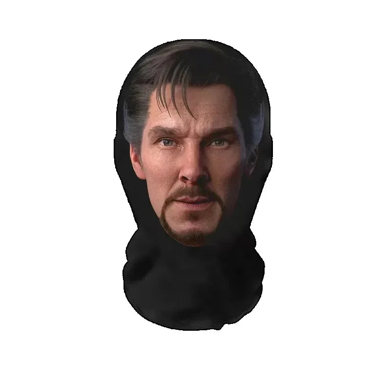 NEW 2026 3D Seamless Mask Funny Face Printed Head Scarf Celebrity Ice Silk Sunscreen Head Mask Halloween Cosplay Props