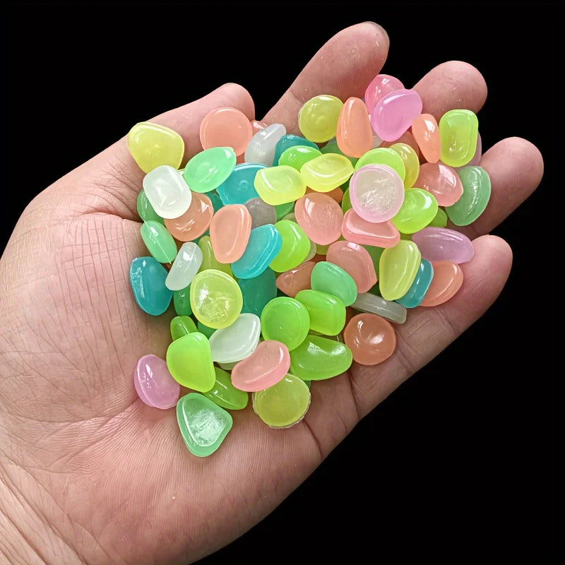 100/500 Pcs/bag, Luminous Stone, Landscape Flower Pot And Fish Tank Beautification Decorative Stone (0.31 * 0.39 Inches)