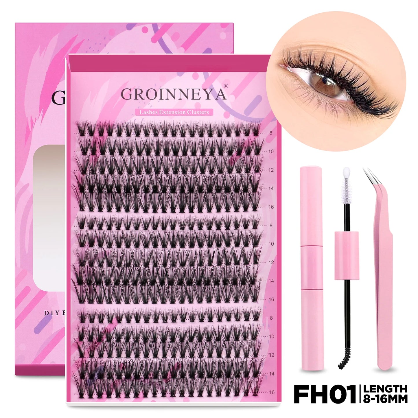 Kit Extensions de Cils DIY — Cluster, Colle & Fixateur