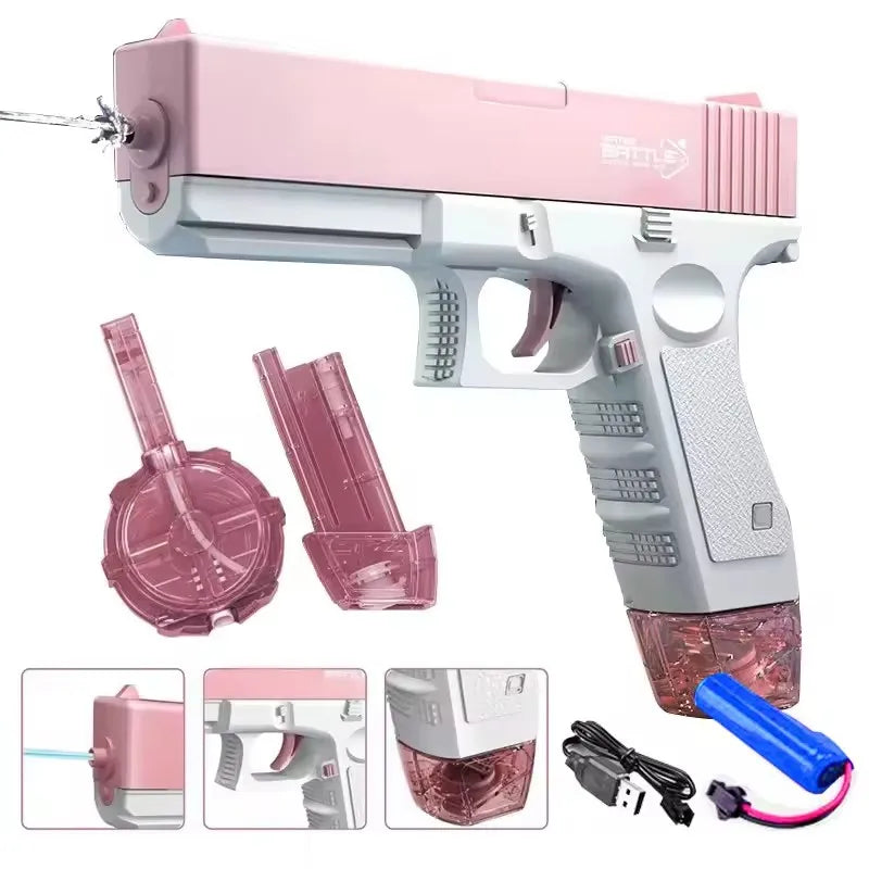 Pistolet à Eau Électrique — Puissant Automatique Été & Plage