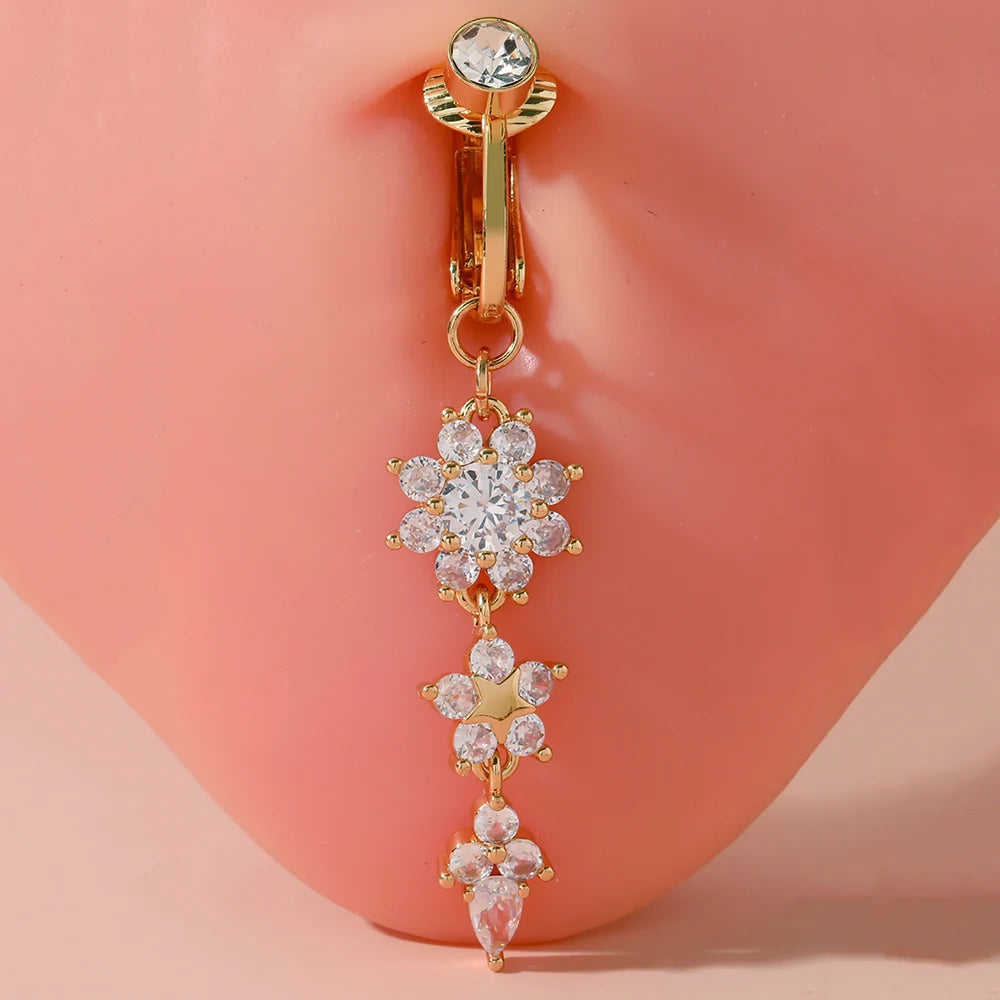 Faux Piercing Nombril Clip — Sans Perçage
