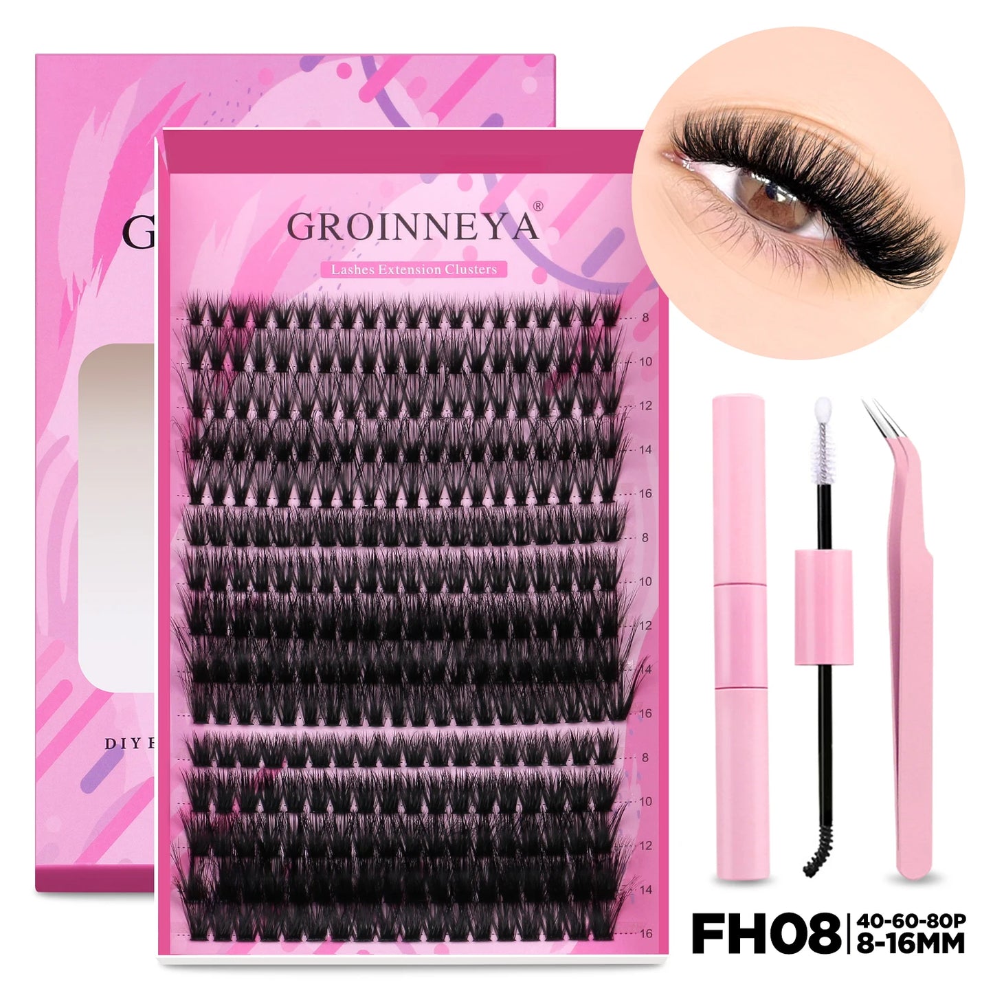 Kit Extensions de Cils DIY — Cluster, Colle & Fixateur
