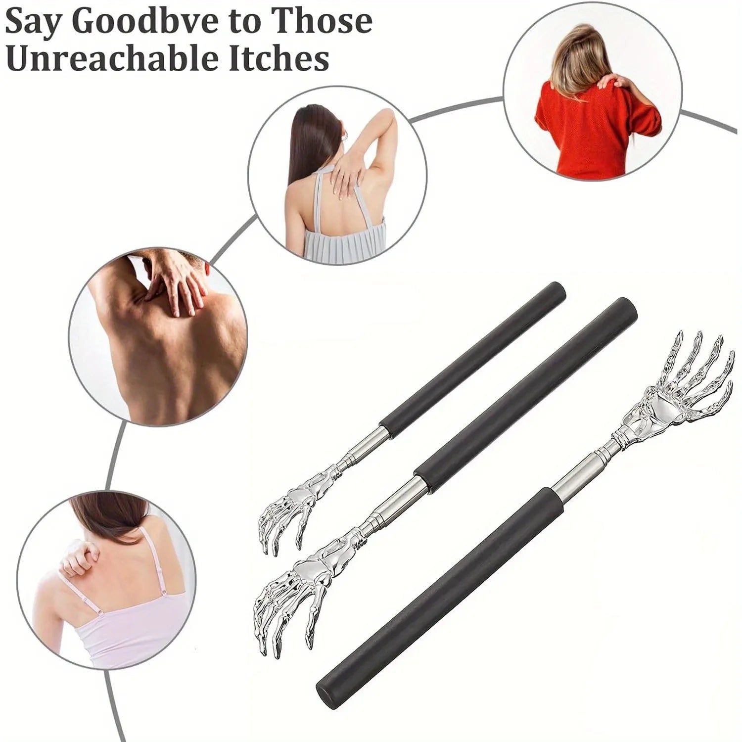 Gratte-Dos Télescopique Inox — Extensible 21-53 cm Humains & Animaux