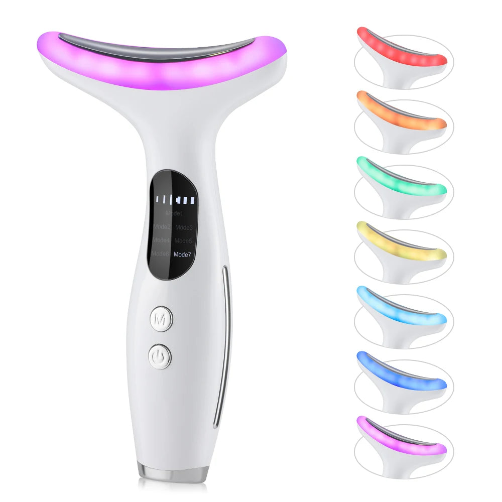 Appareil Lifting Cou & Visage LED 7 Couleurs — EMS & Vibration Anti-Rides