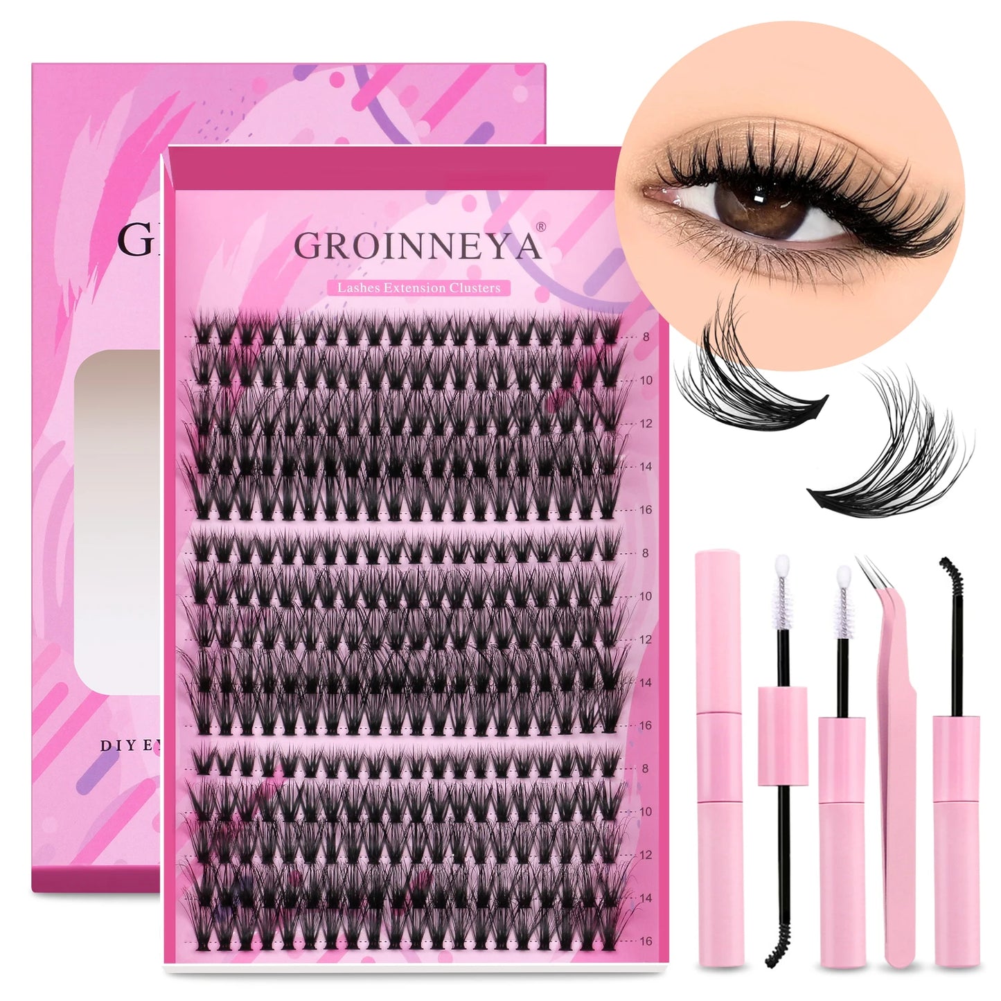 Kit Extensions de Cils DIY — Cluster, Colle & Fixateur