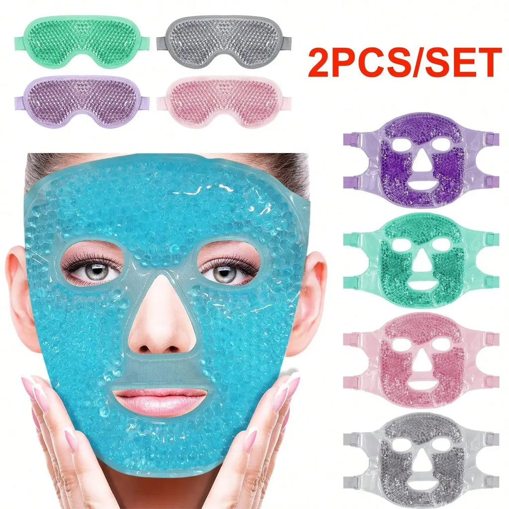 Masque Gel Chaud & Froid Visage & Yeux — Anti-Poches Réutilisable