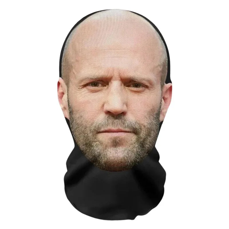 NEW 2026 3D Seamless Mask Funny Face Printed Head Scarf Celebrity Ice Silk Sunscreen Head Mask Halloween Cosplay Props