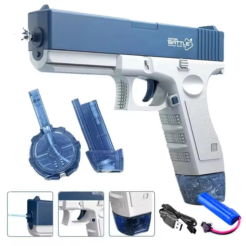 Pistolet à Eau Électrique — Puissant Automatique Été & Plage