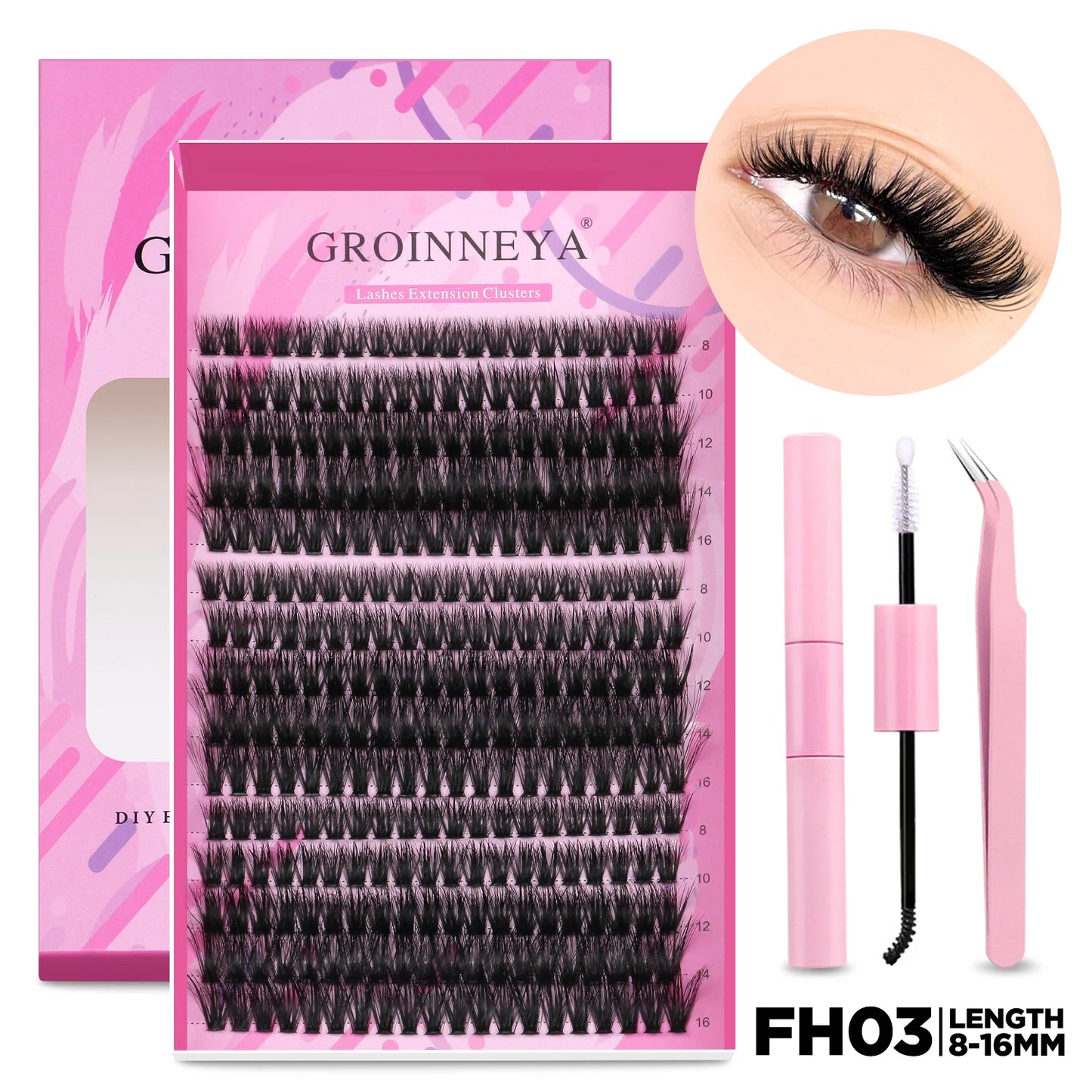 Kit Extensions de Cils DIY — Cluster, Colle & Fixateur
