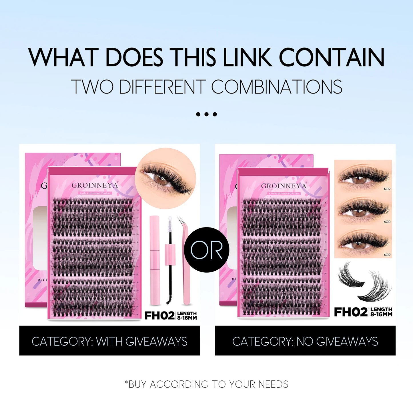 Kit Extensions de Cils DIY — Cluster, Colle & Fixateur