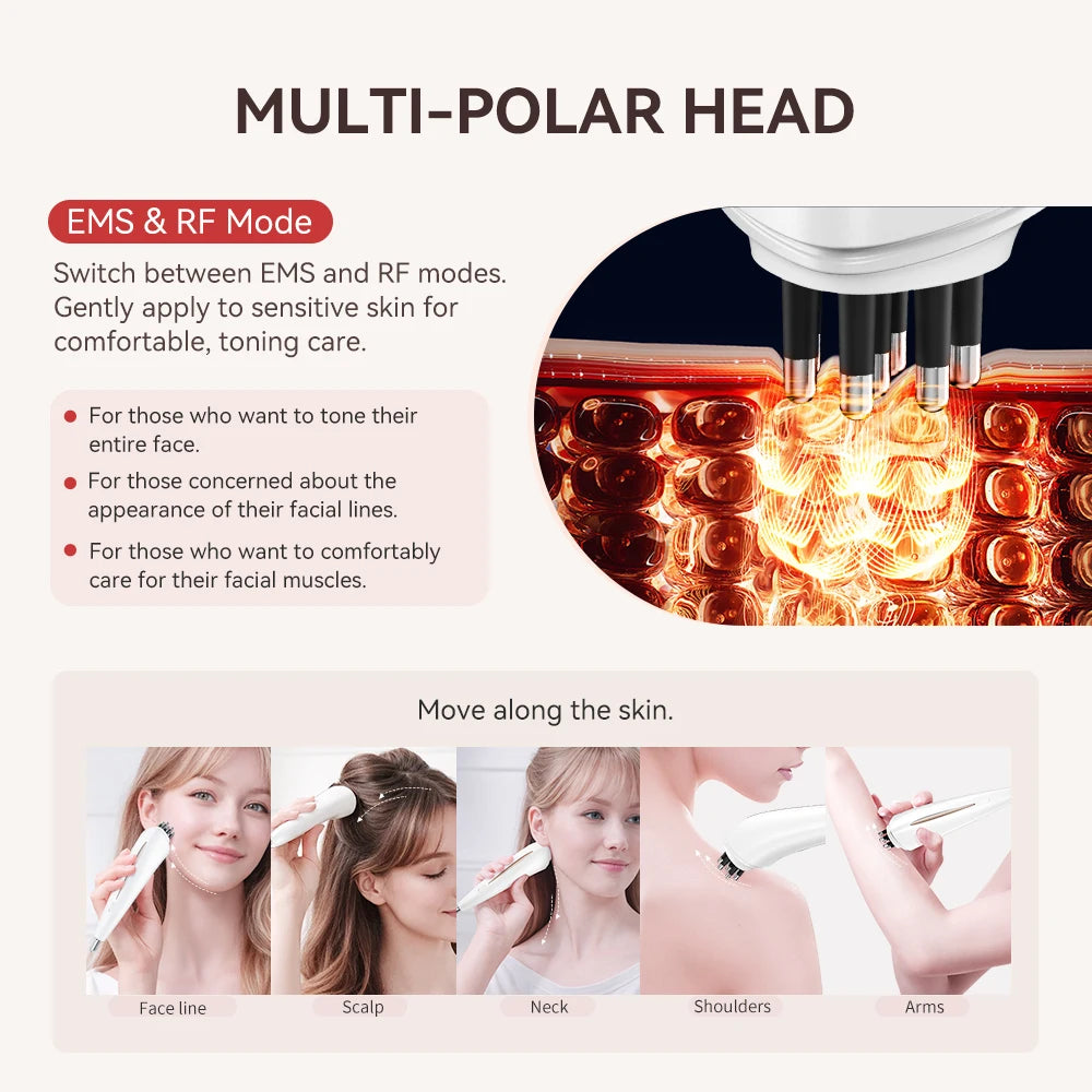 Masseur Visage ANLAN RF + EMS — Double Tête Anti-Fatigue & Fermeté