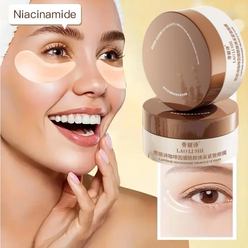 Patchs Yeux Caféine & Niacinamide — Anti-Cernes & Fermeté (Boîte de 60)