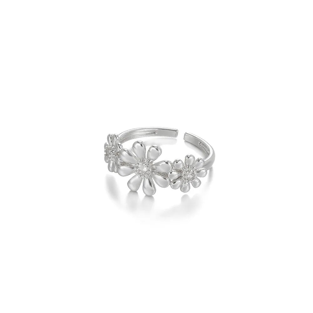 Bague Tournesol Acier Inoxydable — Or & Fleur Exagérée