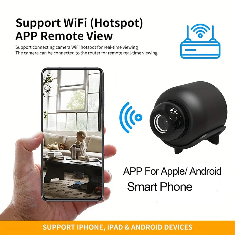 Nouvelle X5 Mini Caméra 1080P WiFi — Vision Nocturne Détection Mouvement Ultra-Légère 32g