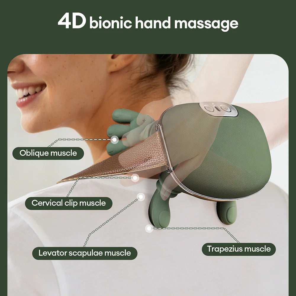 Masseur 4D Premium Cou & Épaules — Moteur Brushless Sans Fil