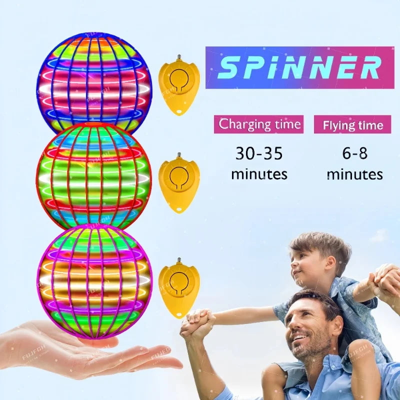 Balle Volante LED Boomerang — Jouet Spinner Magique Enfants & Adultes