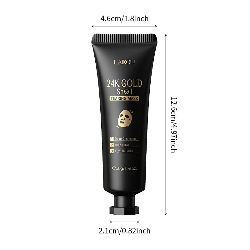 Masque Peel-Off LAIKOU 24K Or & Sakura — Éclat & Anti-Points Noirs