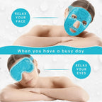 Masque Gel Chaud & Froid Visage & Yeux — Anti-Poches Réutilisable