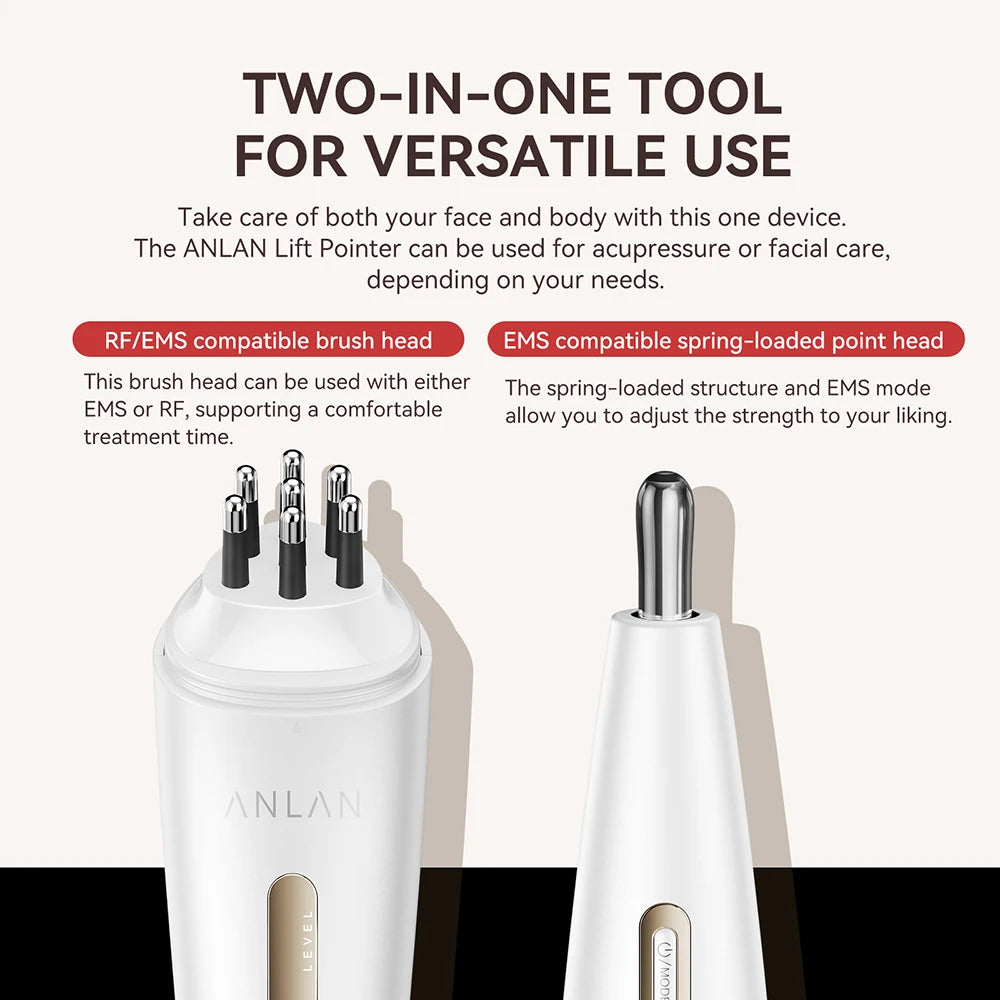 Masseur Visage ANLAN RF + EMS — Double Tête Anti-Fatigue & Fermeté
