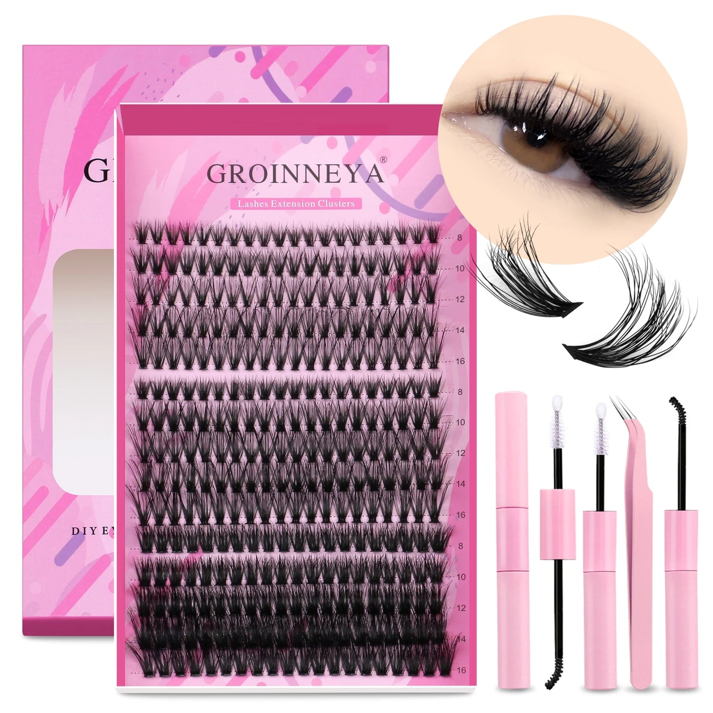 Kit Extensions de Cils DIY — Cluster, Colle & Fixateur