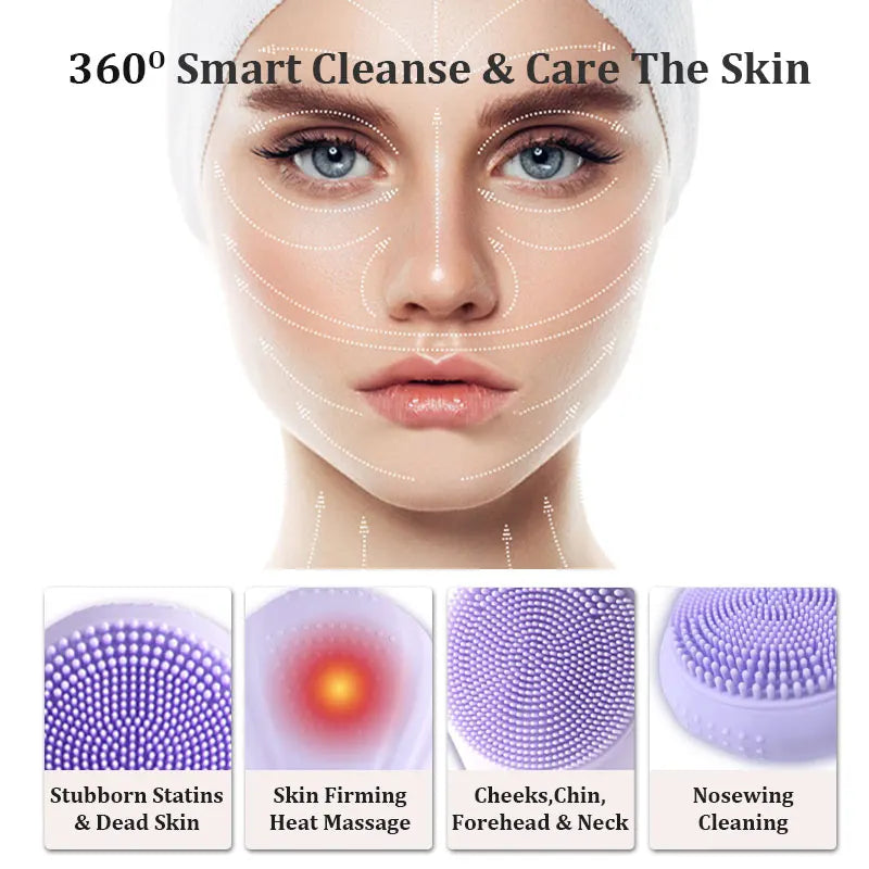 Brosse Nettoyante Visage Sonique — Exfoliation Électrique Rechargeable