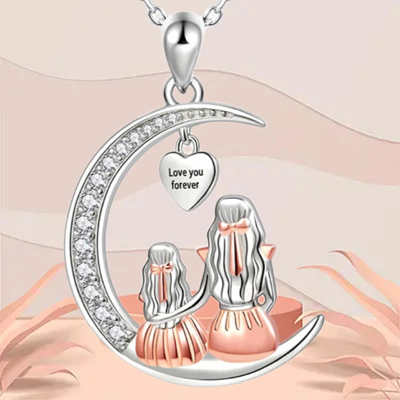Collier Lune Maman & Fille — Bijou Éternel