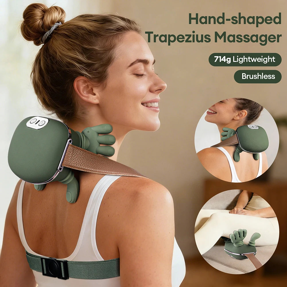 Masseur 4D Premium Cou & Épaules — Moteur Brushless Sans Fil
