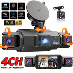 Dashcam 4 Objectifs 360° 1080P avec Vision Nocturne