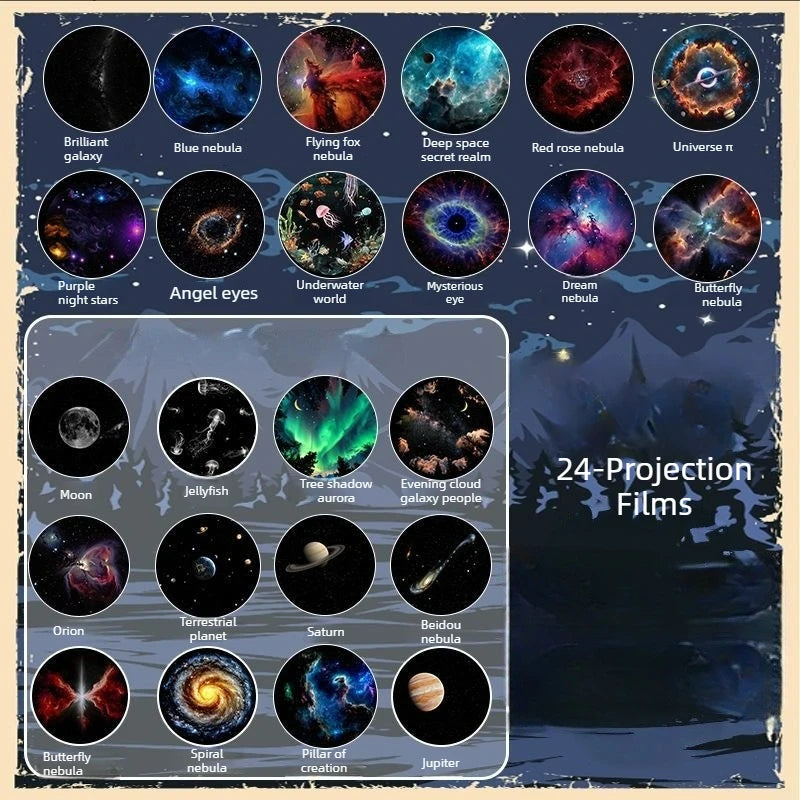 Projecteur Galaxie 2-en-1 — Veilleuse Ciel Étoilé