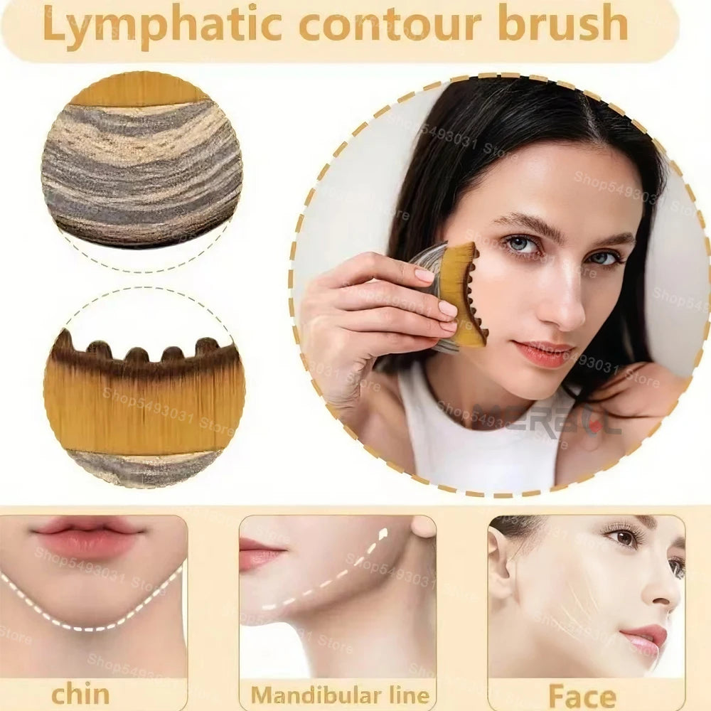 Gua Sha Contour du Visage — Brosse Drainage Lymphatique Sculptante